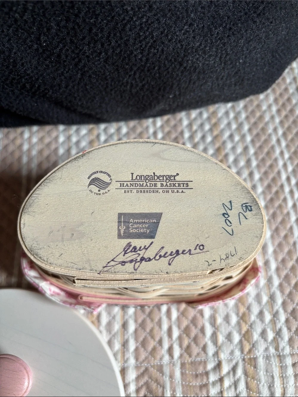 Signed 2007 Longaberger Horizon of Hope Basket Set